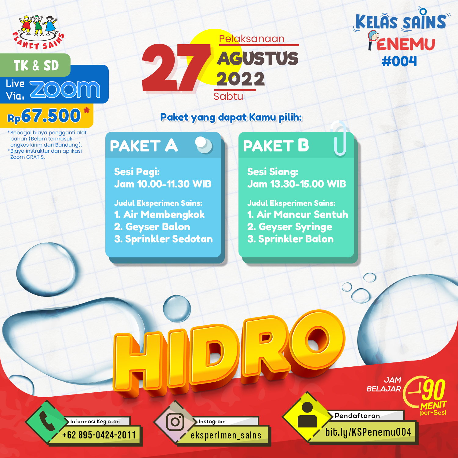 KELAS SAINS PENEMU #004 - HIDRO (27 Agustus 2022)