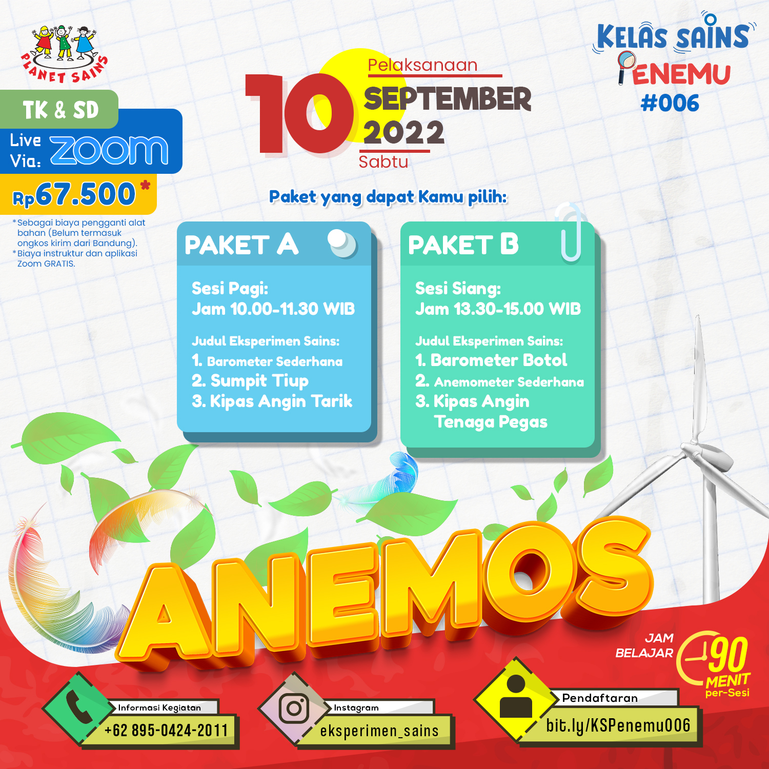 KELAS SAINS PENEMU #006 - ANEMOS (10 September 2022)